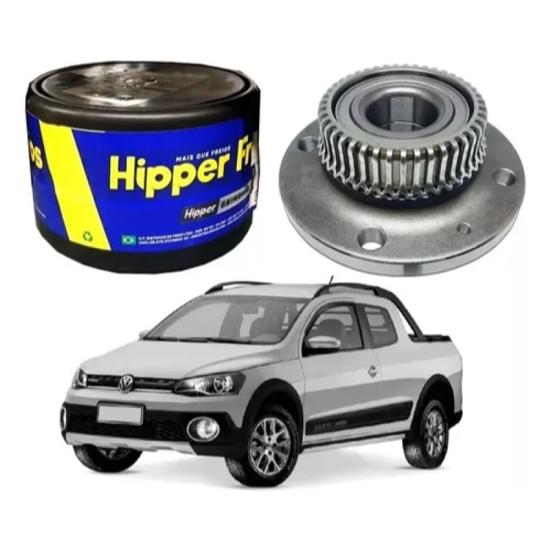 Cubo de Roda Traseiro com Rolamento e ABS VW Saveiro / Saveiro Cross 1.6 2009 a 2017 Hipper Freios