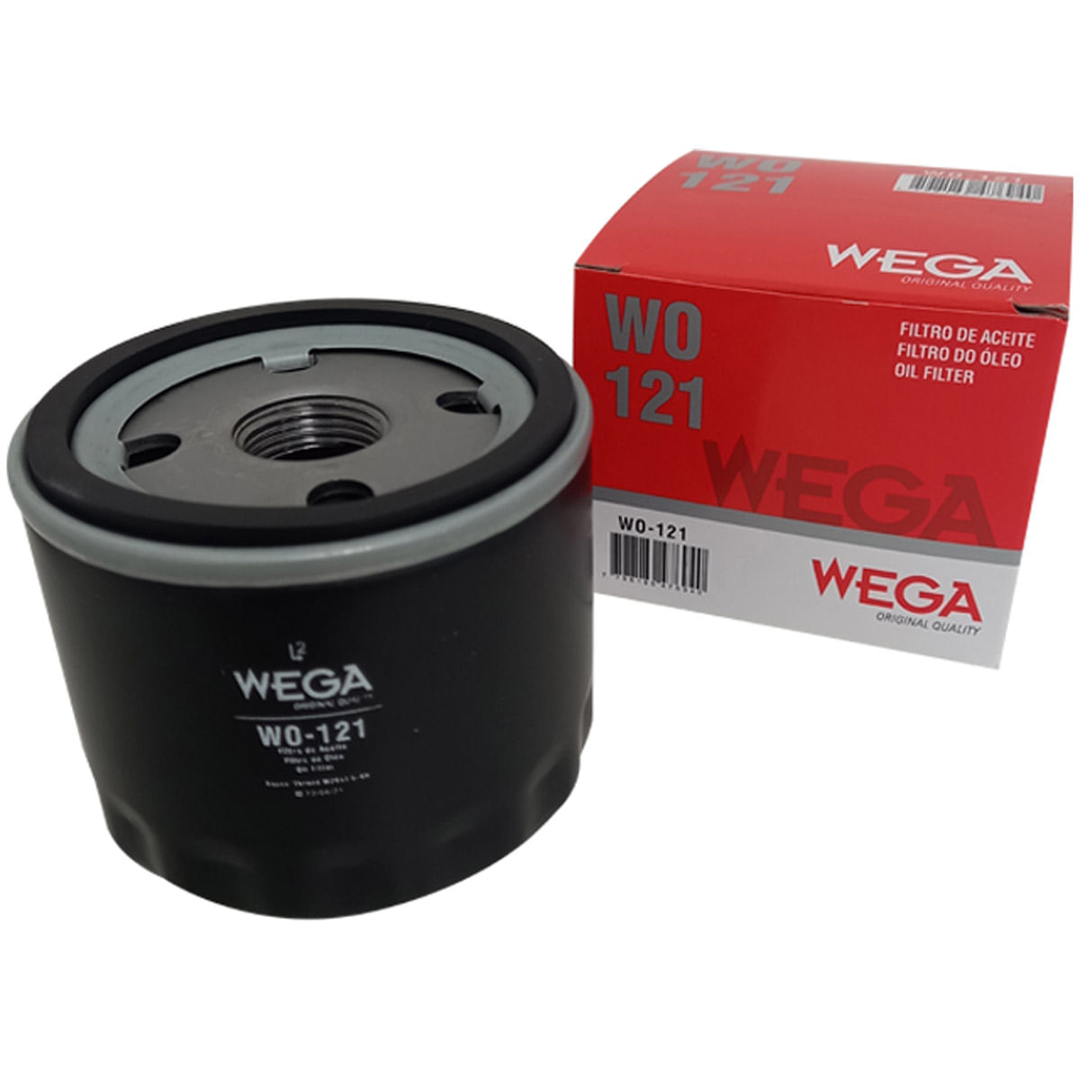 Filtro de Óleo Wega WO121 Fiat Mobi Argo Uno Cronos Renault Sandero Logan 1.0 3 Cilindros