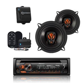 Kit Som Pioneer DEHS4280BT + Amplificador + Alto Falante JBL