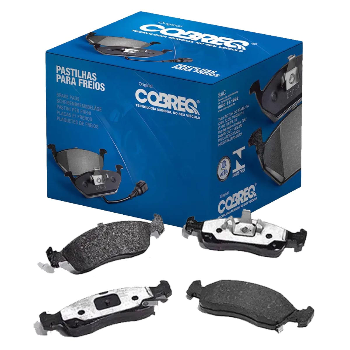 Pastilha de Freio Dianteira Cobreq N367 Sistema Teves Chevrolet Onix Prisma Cobalt 1.0 1.4 1.8