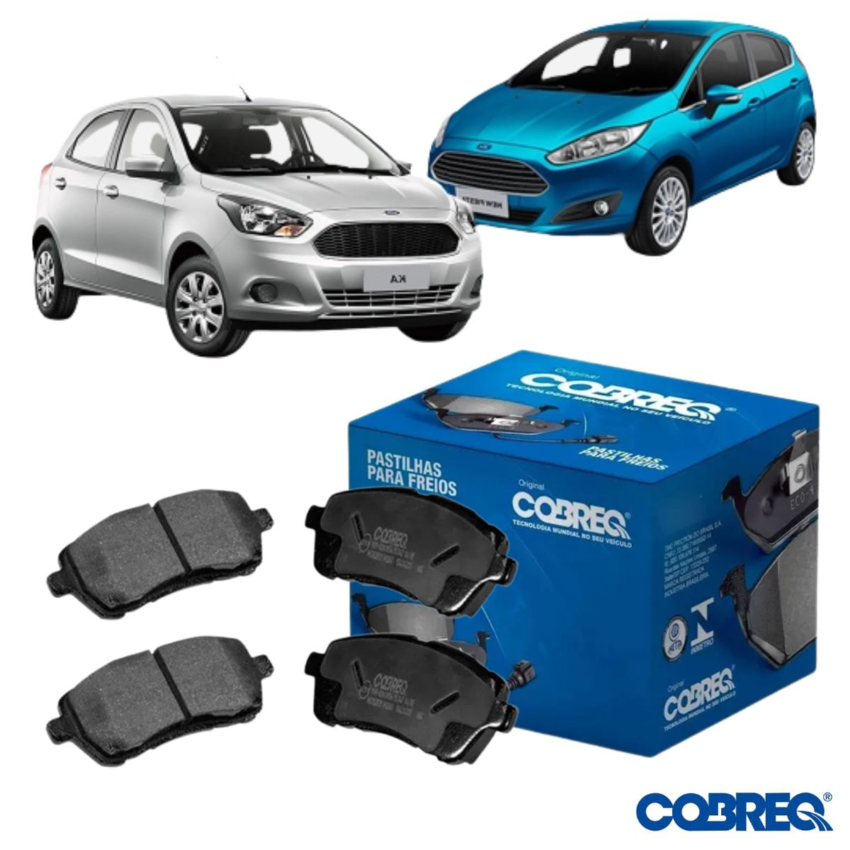 Pastilha de Freio Dianteira Cobreq N1465 Sistema Lucas Ford New Fiesta 1.6 16V Ka 1.0 1.5
