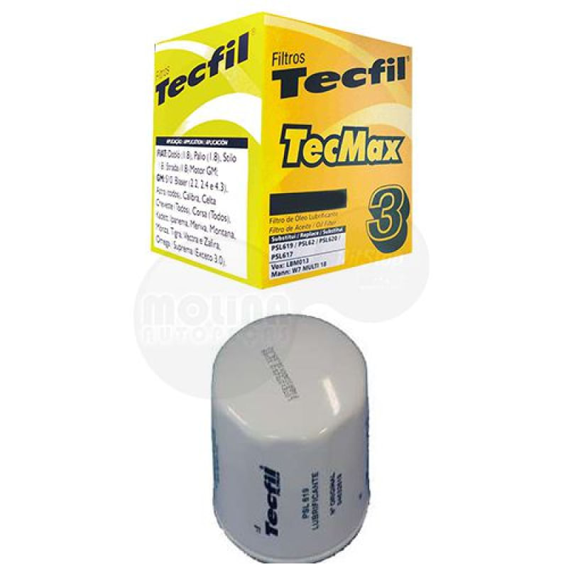 Filtro de Óleo Blindado Tecfil PSL619 Chevrolet Corsa Celta Onix Vectra Meriva Zafira Monza Kadett