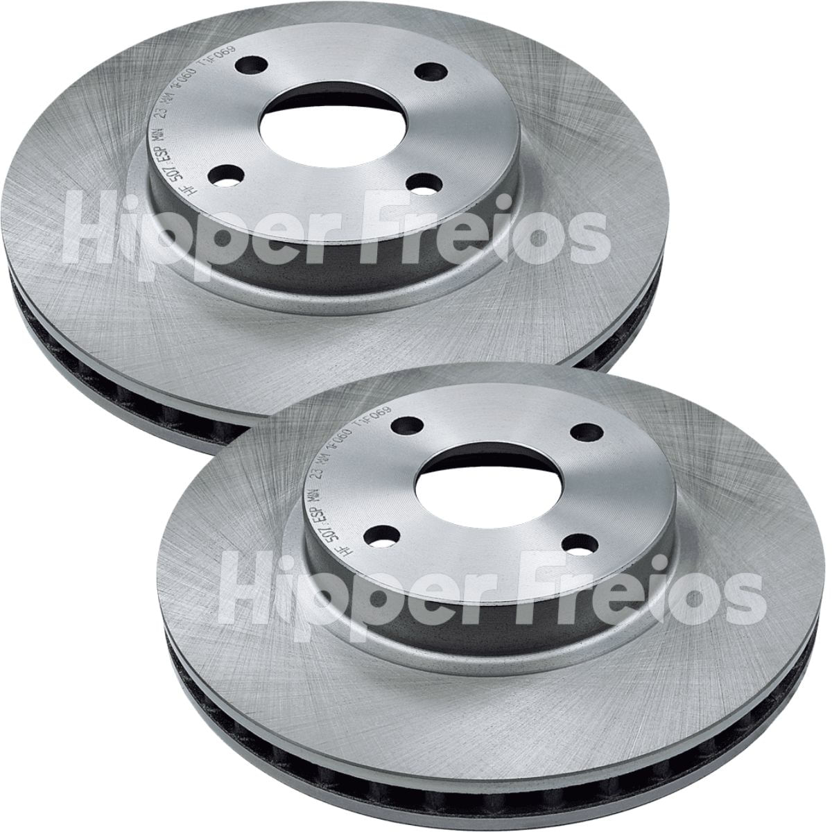 Disco de Freio Dianteiro Ventilado Hipper Freios HF507 255mm Toyota Corolla 1.6 1.8 16V 2003 a 2008 Fielder