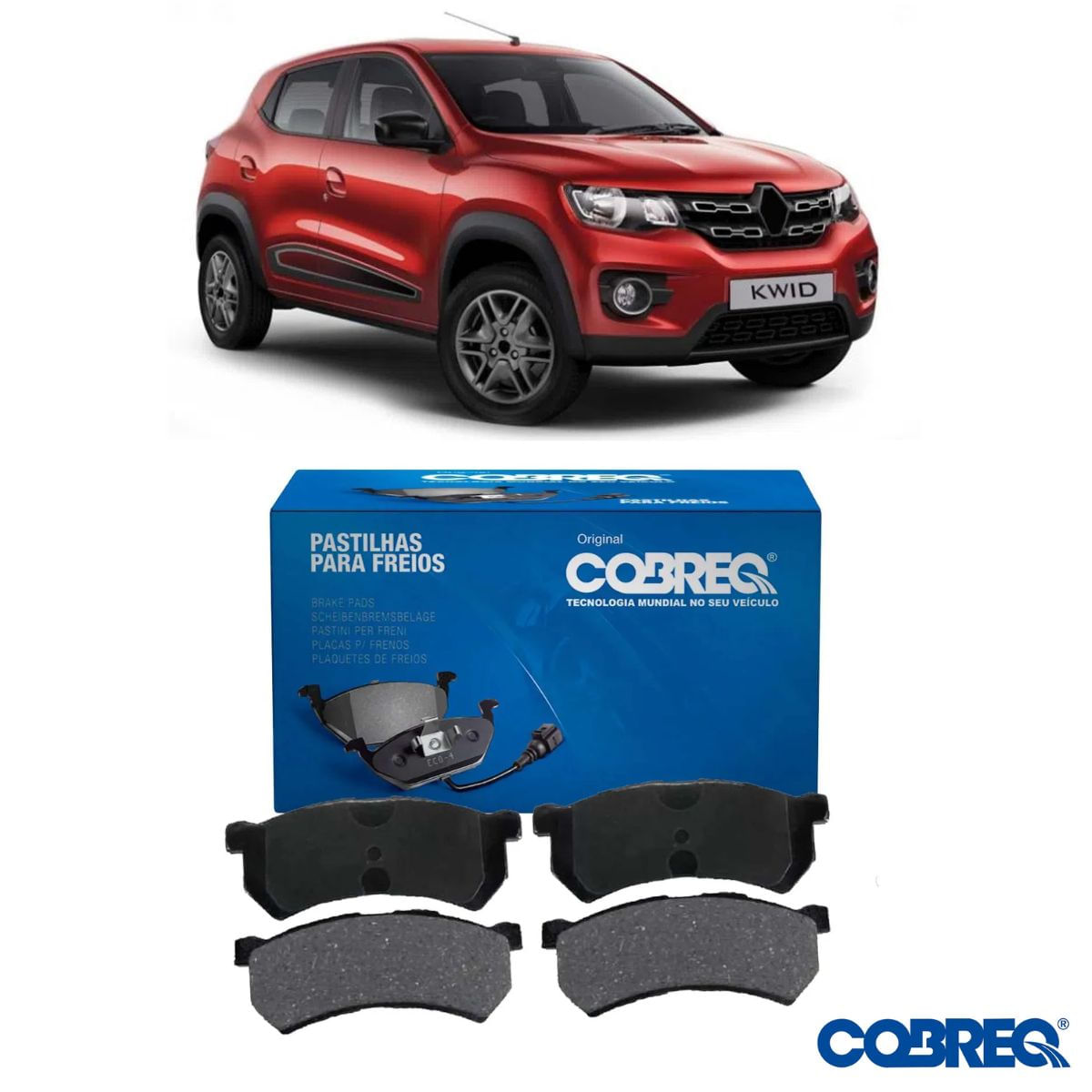 Pastilha de Freio Dianteira Cobreq N459 Renault Kwid 1.0 12V 2017 em Diante