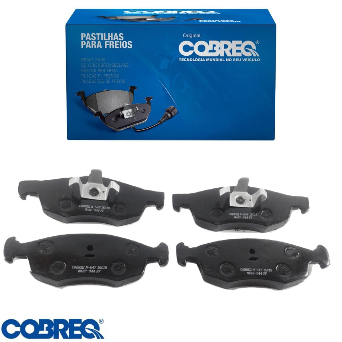 Pastilha de Freio Dianteira Cobreq N547 Fiat Fiorino 1.4 Evo 2014 em Diante Strada 1.8