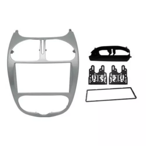 Moldura Fiamon 2 Din Prata 4274 para Peugeot de 2004 á 2008