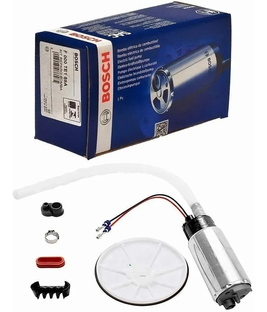Kit Bomba de Combustível Elétrica Universal Flex 3 Bar 85 L/h VW Gol Fiat Palio GM Celta Bosch F000TE159A
